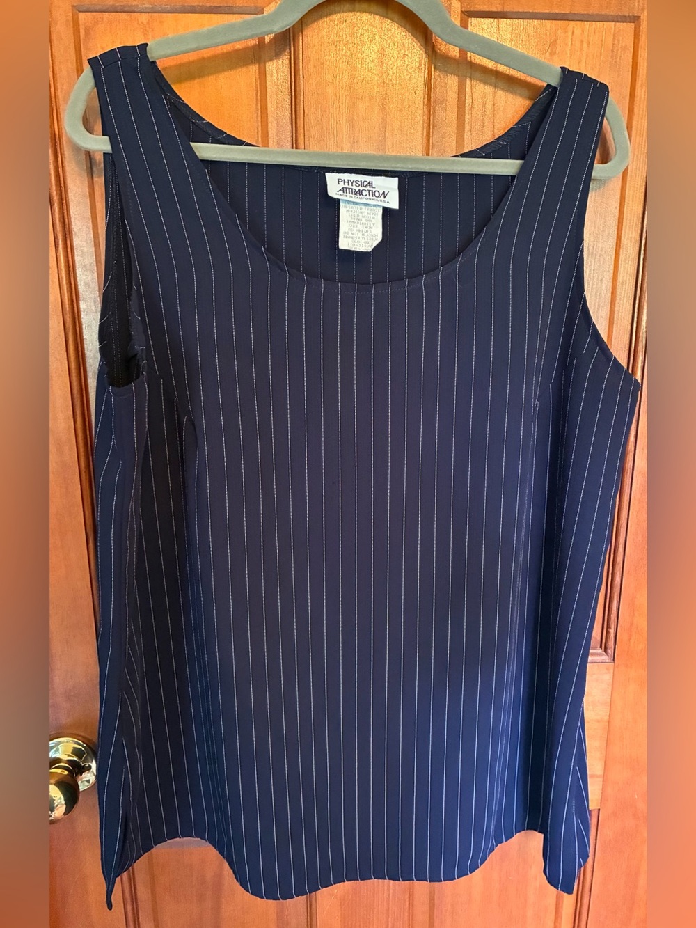 Vintage Physical Attraction Pinstripe Sleeveless Tank Top Women’s 0X Minimalist